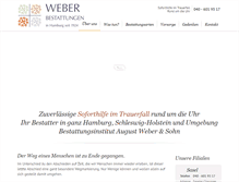 Tablet Screenshot of bestattungsinstitut-weber.de